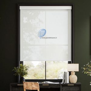 پرده شید سان اسکرین سفید ساده کد Nc001 18 sunscreen blinds 18